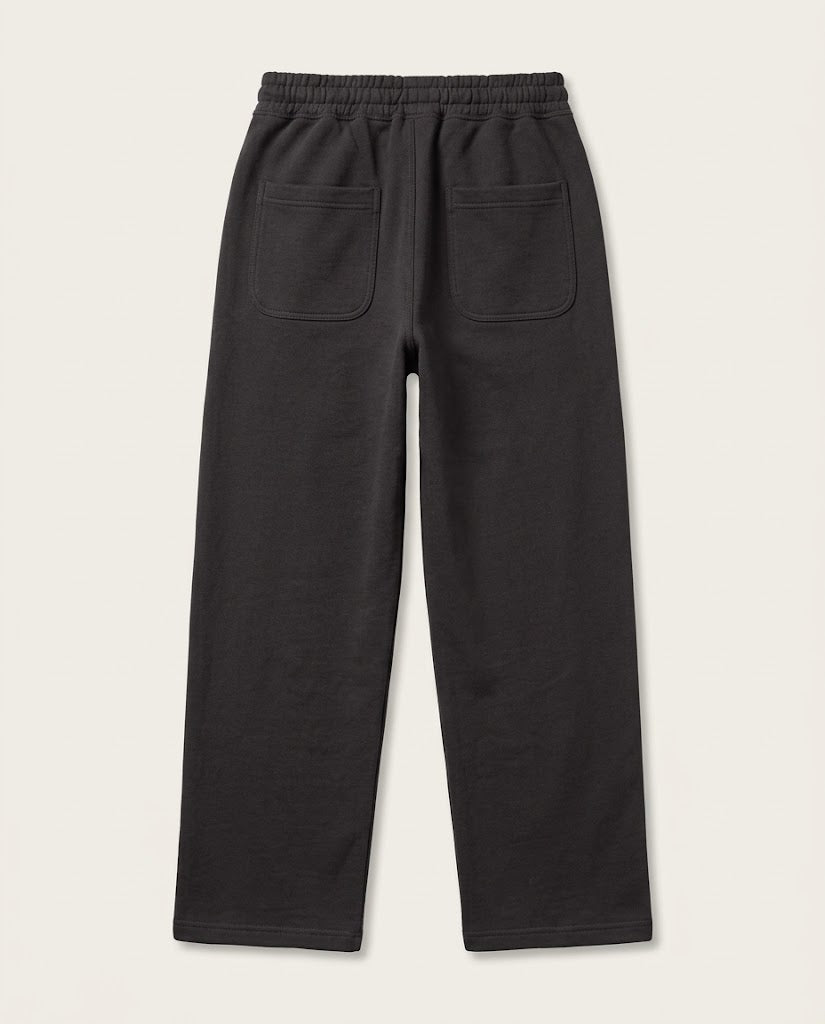 Charcoal Black Wide-Leg Sweatpants