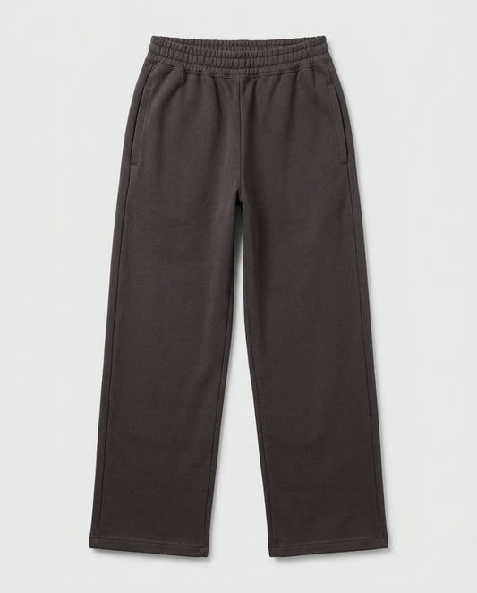 Charcoal Black Wide-Leg Sweatpants
