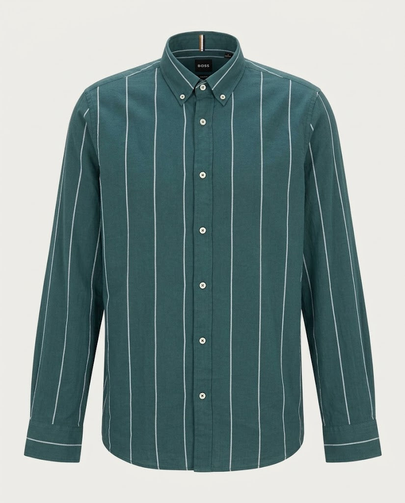 Twenty Store Men's Striped Long-Sleeve Button-Down Shirt