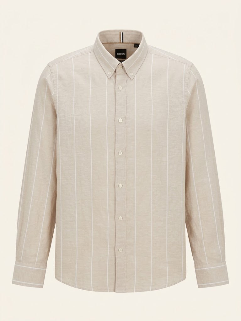 Twenty Store Men's Striped Long-Sleeve Button-Down Shirt