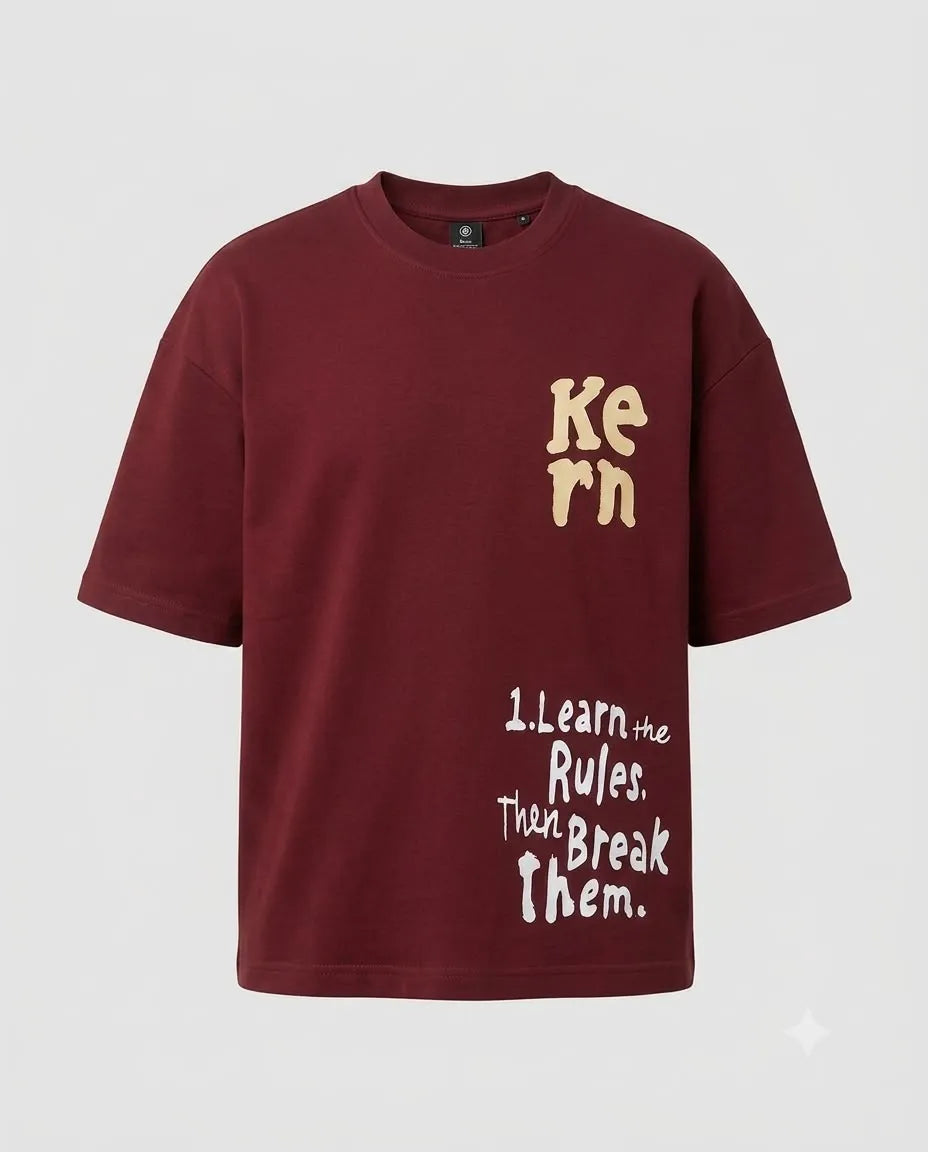 "Learn the Rules" Graphic T-Shirt - Burgundy