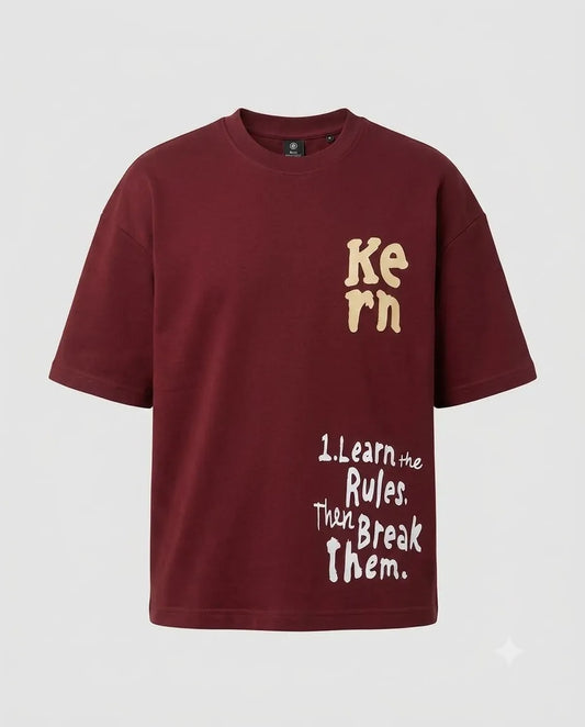 "Learn the Rules" Graphic T-Shirt - Burgundy