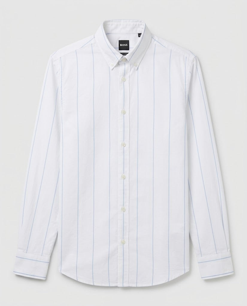 Twenty Store Men's Striped Long-Sleeve Button-Down Shirt