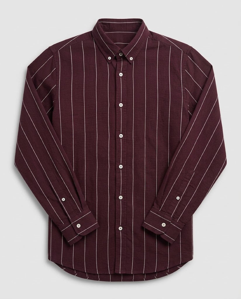 ZARA Men's Striped Long-Sleeve Button-Down Shirt