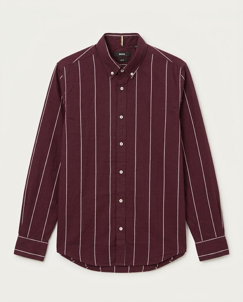 Twenty Store Men's Striped Long-Sleeve Button-Down Shirt