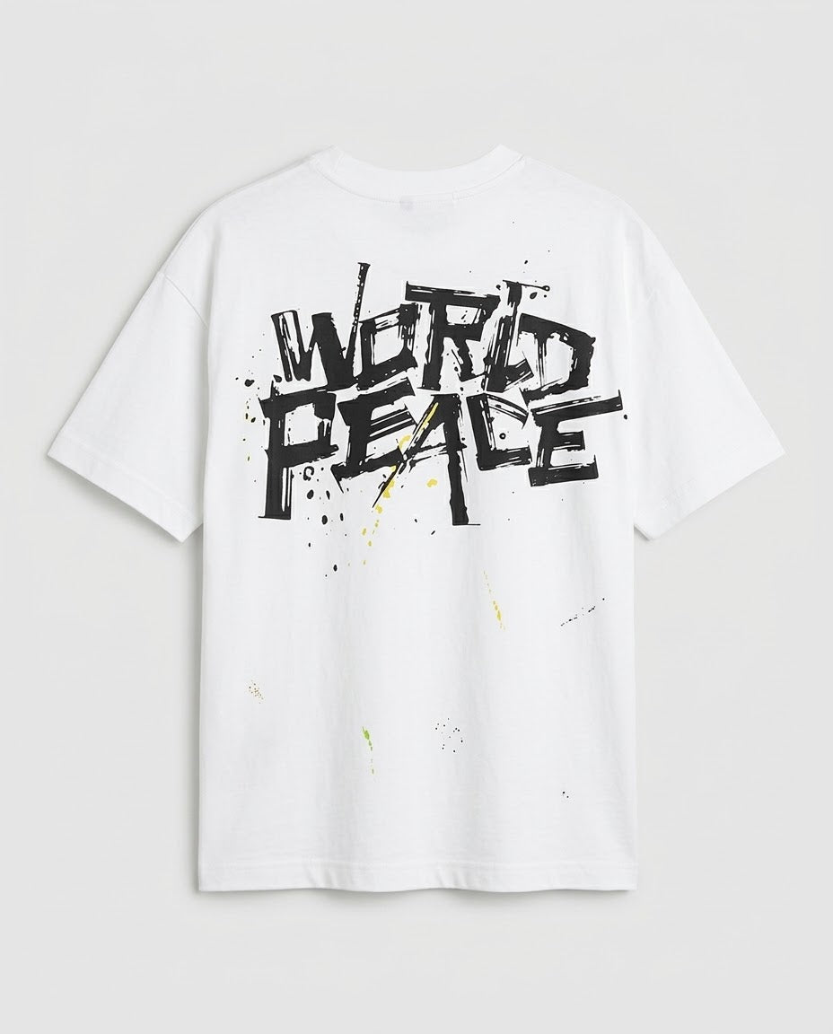 Modern Graphic Oversized T-Shirt with Paint Splash Details