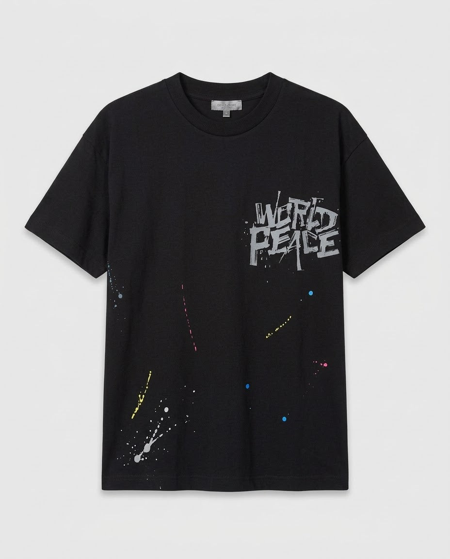 Modern Graphic Oversized T-Shirt with Paint Splash Details