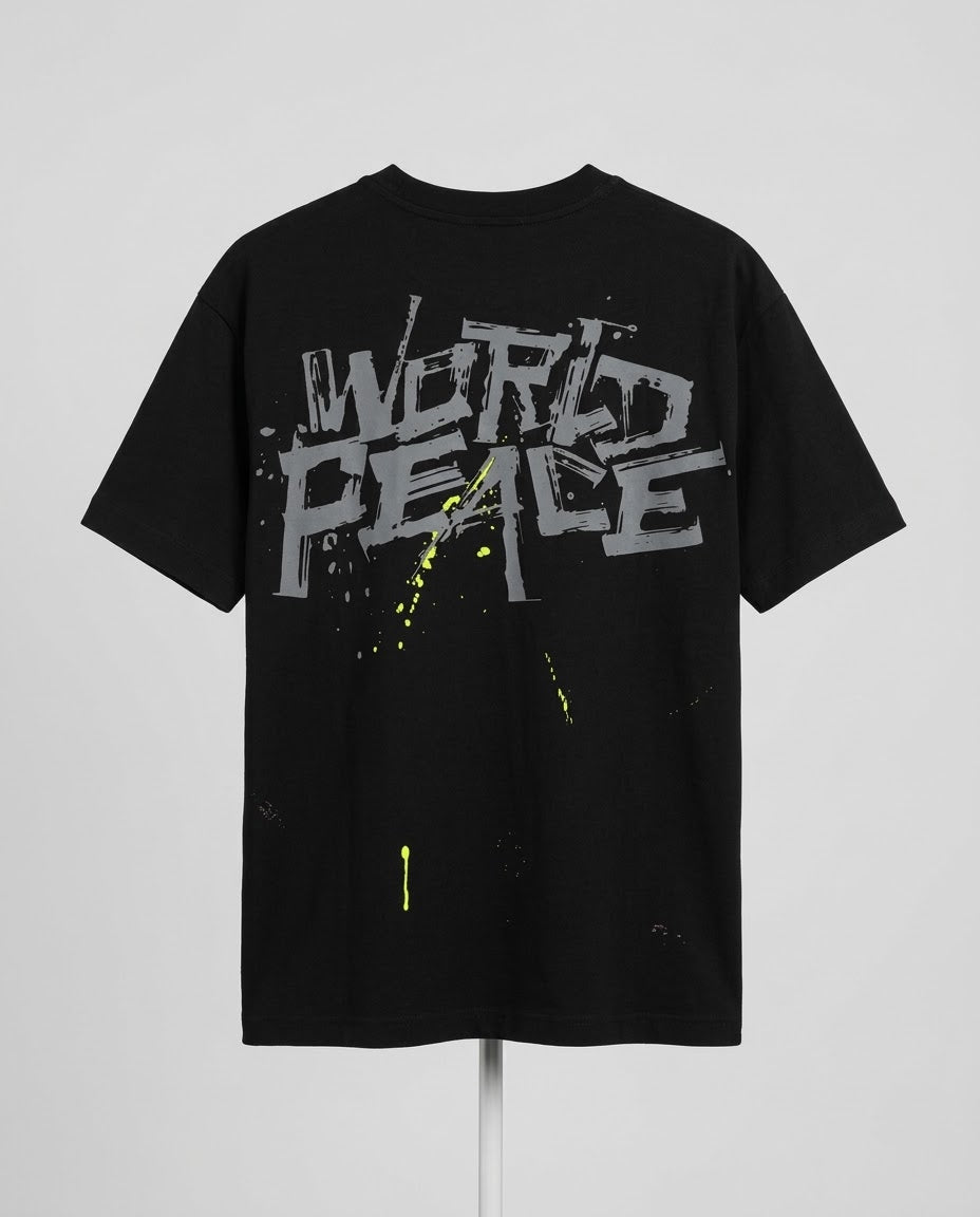 Modern Graphic Oversized T-Shirt with Paint Splash Details